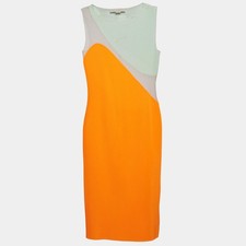 Stella McCartney Multicolor Plisse Paneled Midi Dress XS