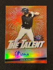 Drew Romo 2020 Leaf Metal The Talent Auto Orange /75 Rockies 