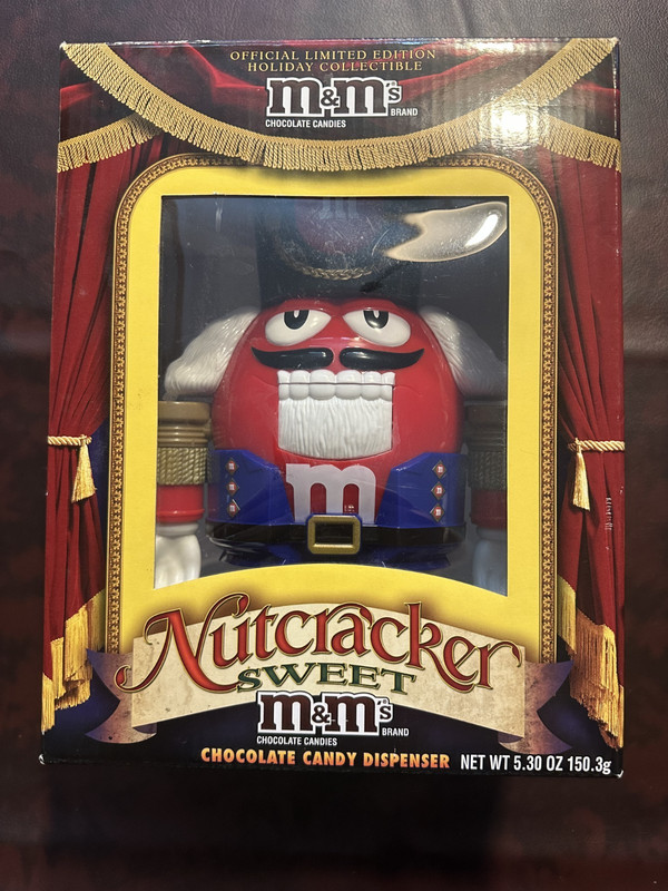 Limited Edition M&M'S Nutcracker Sweet Chocolate Candy Dispenser Red and Blue