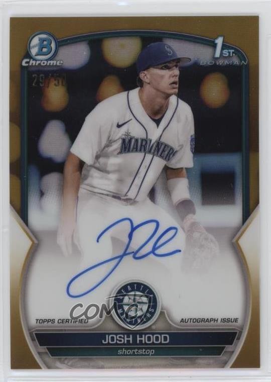 2023 Bowman Chrome Prospect Gold Refractor 29/50 Josh Hood #CPA-JHD Auto 0a98