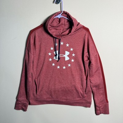 Under Armour USA Stars Vented High Neck Tech Fleece Sweatshirt Red Medium M