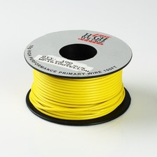 100Ft YELLOW PRIMARY WIRE 16 GAUGE AWG STRANDED COPPER POWER REMOTE CAR 12V