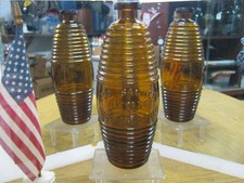 *STUNNING* 1870'S~YELLOW OLIVE AMBER~OLD SACHEM BARREL BITTERS AND WIGWAM TONIC.