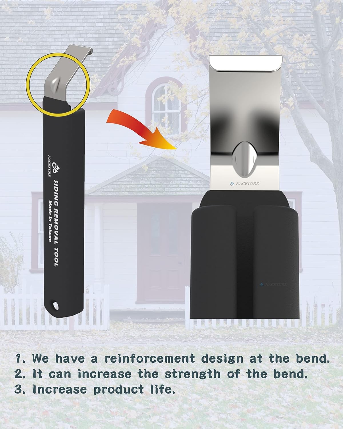 NACETURE Vinyl Siding Removal Tool 2 Pack – 7 Inch Heavy Duty Steel Black 