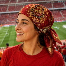 Spain Football Satin Bandana Scarf, Spanish Soccer Fan Neck Scarf Gift