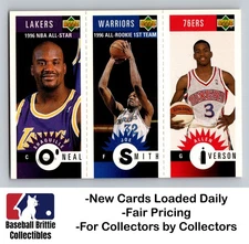 1996-97 Collector's Choice Shaquille O'Neal Joe Smith Allen Iverson RC Rookie