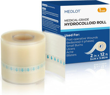 Hydrocolloid Roll for Wound Care, 2In X 12Ft, Pimple Patch Roll