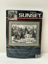 Sunset Needlepoint White Church Kit SEALED Designed by Charles Roy Smith