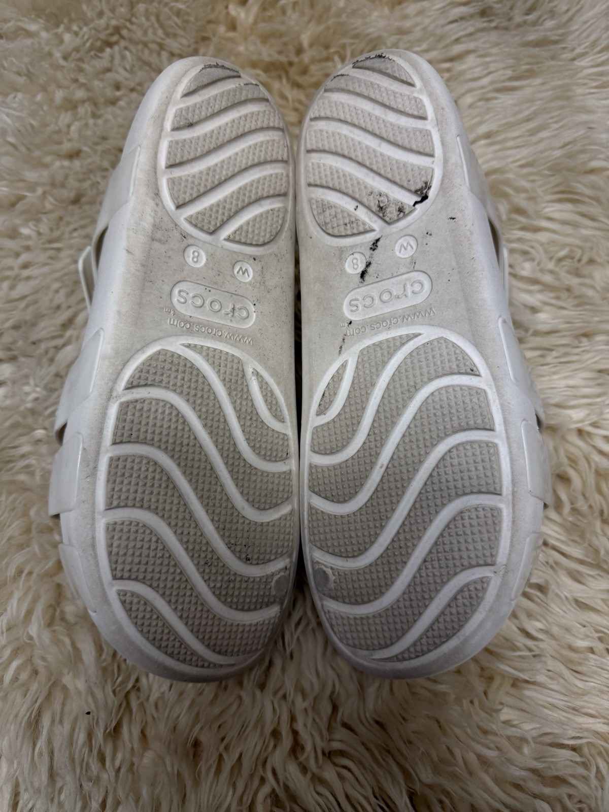 Crocs Tulum Sandals W8 White Platform Slingback Strappy Comfort Shoes image 7