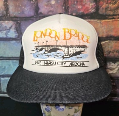 Vintage 80s London Bridge Lake Havasu Arizona Mesh Snapback Trucker Hat