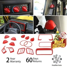 Full Set Interior Decoration Trim Kit Cover For Jeep Wrangler TJ 1997-2006 18PCS