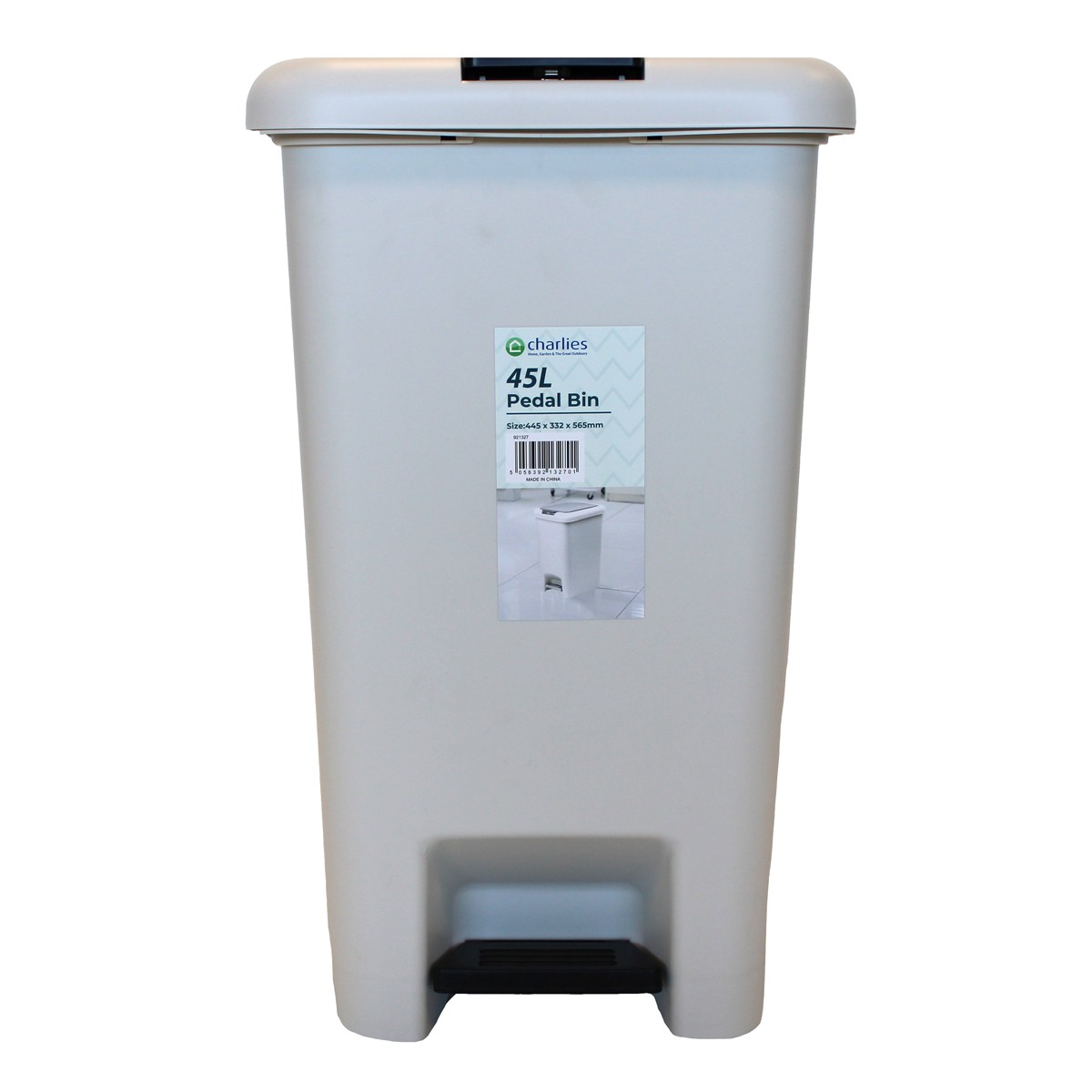 45 Litre Pedal Bin - White