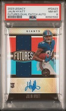 2023 Panini Legacy Futures Dual Patch Auto Jalin Hyatt #FDA-23 Silver /249 PSA 8