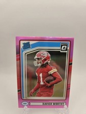 2024 Panini Donruss Rated Rookie Xavier Worthy #398 Optic Preview Pink Prizm RC