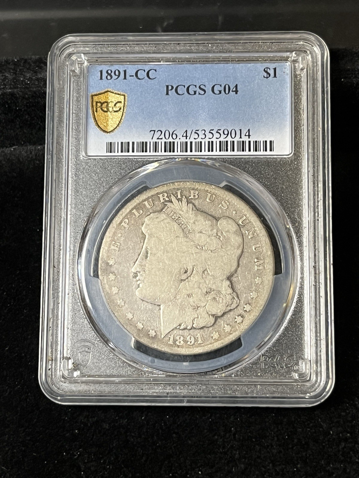 1891 cc morgan silver dollar Pcgs G-4