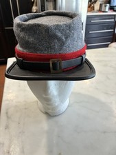 CIVIL WAR CSA CONFEDERATE ARTILLERY GREY WOOL KEPI FORAGE CAP HAT-MEDIUM