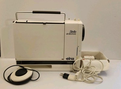 Vintage Elna Stella Air Electronic Sewing Machine w FtCon, Access - Original Box