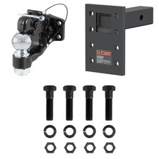 Adjustable Pintle Trailer Hitch Ball Pintle Mount 10k Lbs Curt 48200-48323