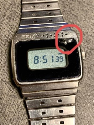 Seiko B137-4020 Digital Vintage Watch Used Small Light Keychain