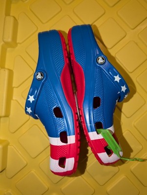 Crocs Classic American Flag Clogs Size Mens 10 Womens 12 USA Patriotic Shoes NEW