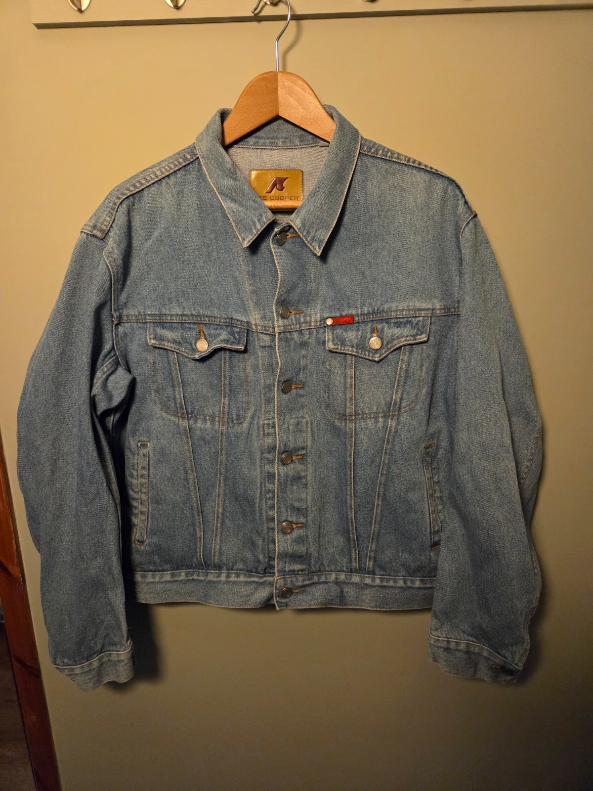 LEE COOPER Denim Jacket Trucker Blue Jean Size Large