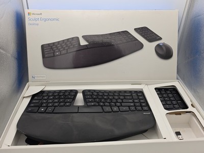 Microsoft Sculpt Ergonomic Wireless Keyboard With Keypad Has Dongle No Mouse.