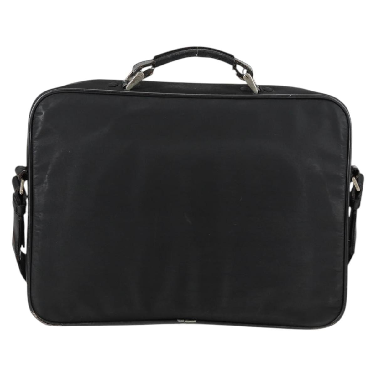 PRADA Hand Bag Nylon Leather 2way Black Silver Auth bs28384 thumbnail 2