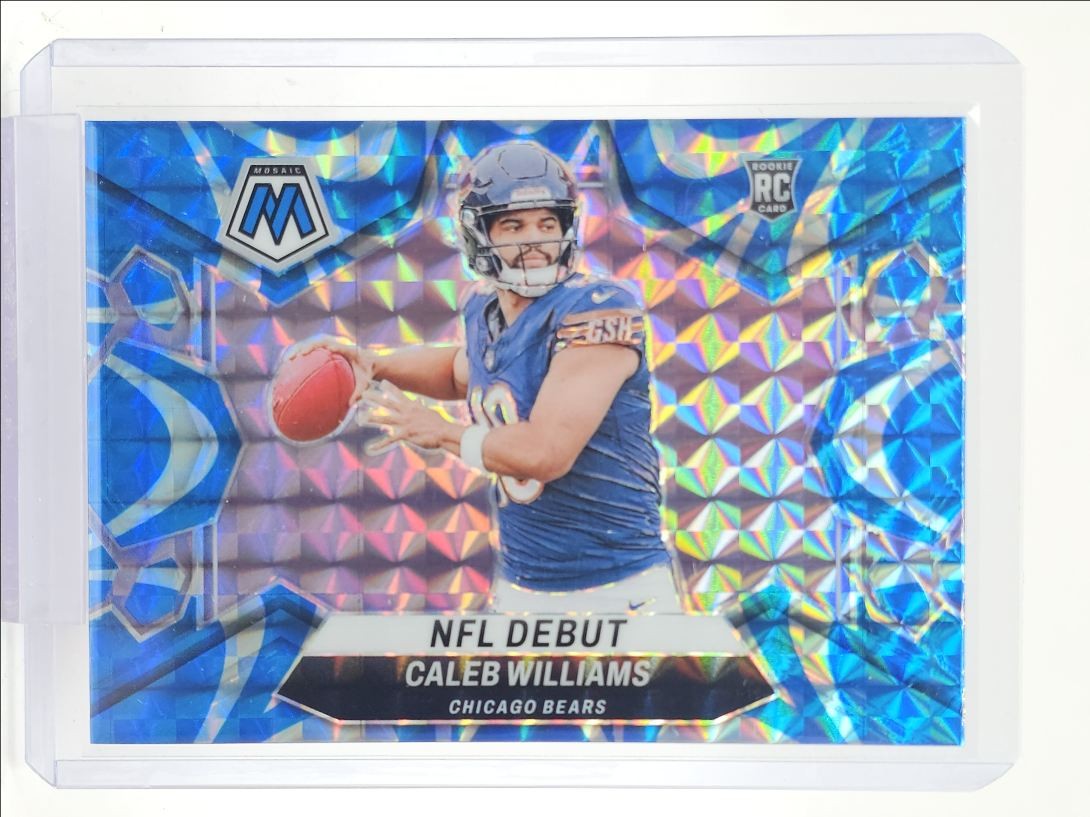 CALEB WILLIAMS 2024 MOSAIC NFL DEBUT ROOKIE BLUE REACTIVE PRIZM RC Q6646