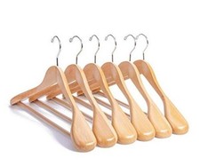 Wooden Suit Coat Hangers 16 inch Wood Jacket Outerwear Shirt Hangers Natural