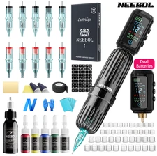 Complete Tattoo Kit with 1600mAh Lightweight Machine & Dual Power Cordless