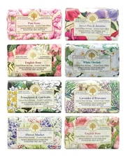 Assorted Fabulous Florals Scents Natural Soap Bars (Pack of 8), 7oz Moisturiz...