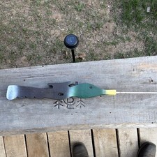 Wood Fishing Rod with Green Yellow Fish-Shape...