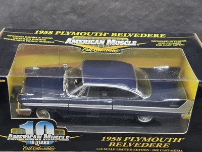 Ertl American Muscle 1958 Plymouth Belvedere Barn Find 1:18 Blue