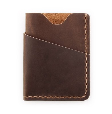 Front Pocket Minimalist Slim Wallet, Handmade Genuine Leather Minimalist Brown