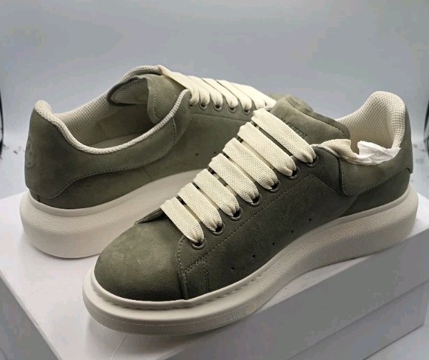 Alexander MCQUEEN Men's Suede Oversized Warm Grey Sneakers, Size