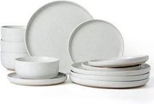 Famiware Milkyway Plates and Bowls Set, 12 Pieces Dinnerware Sets, Dishes 