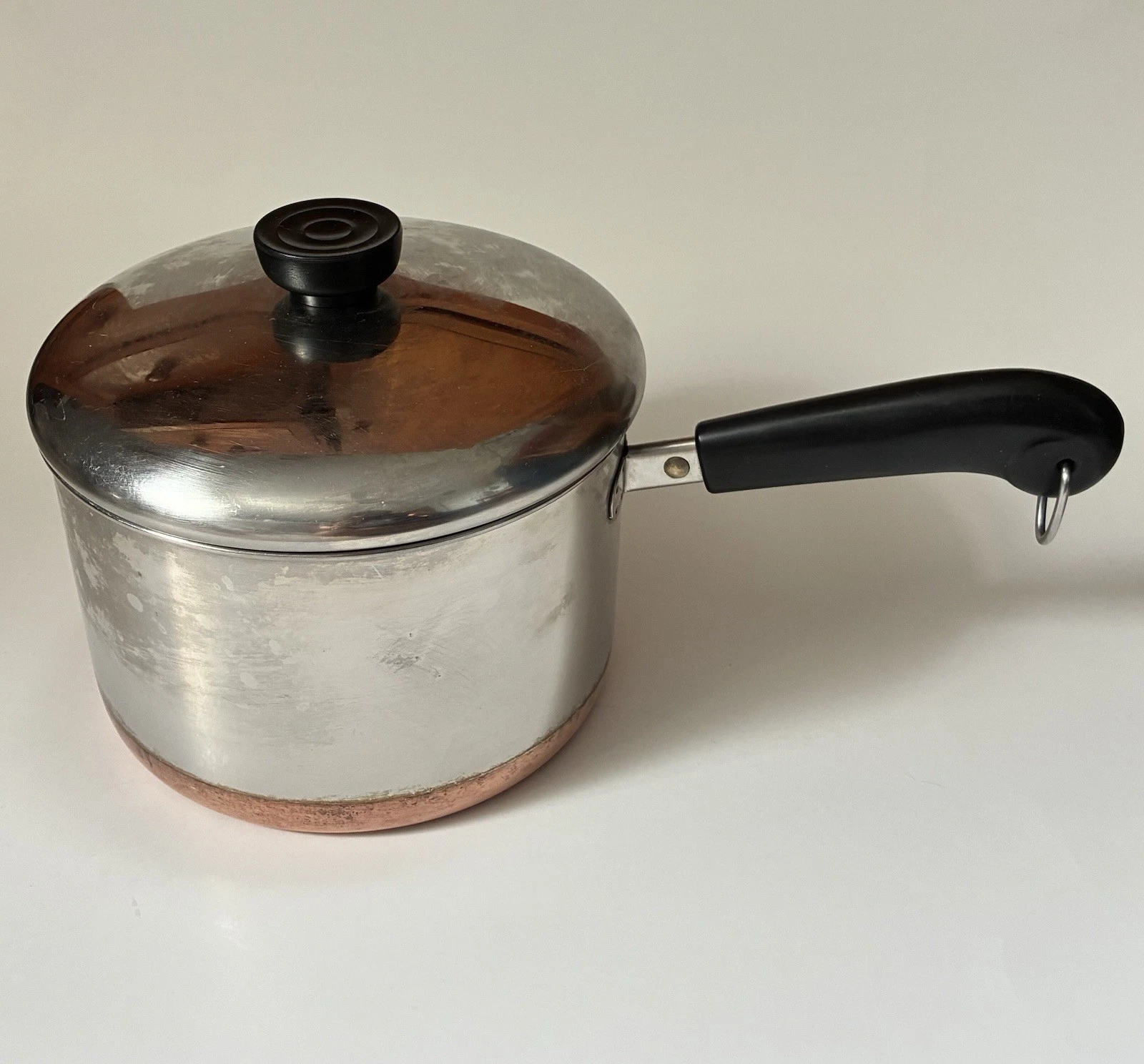 Vtg Revere Ware 3 QT Saucepan Pot & Lid Copper Bottom Clinton ILL USA 98c