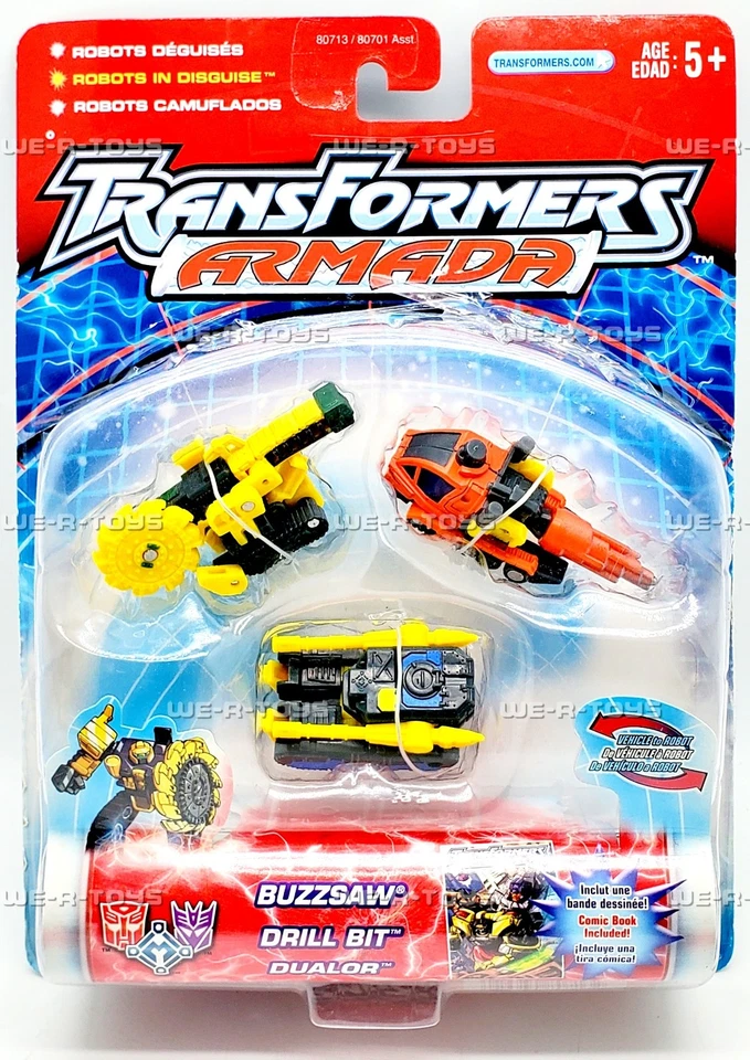Juego de figuras Transformers Armada Buzzsaw Broca Dualor 2002 Hasbro 80713 Foto 2 de 4