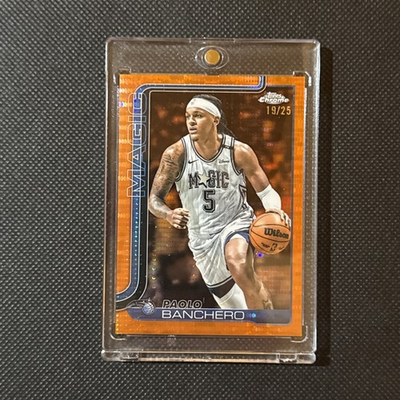 #ad 2025 26 Topps Chrome Orange Pulsar Refractor #140 Paolo Banchero # 25 $199.99
