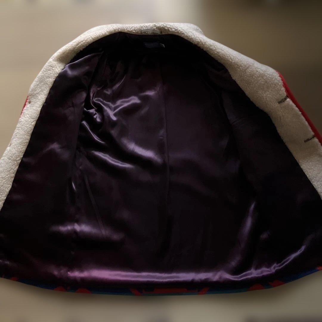 Pendleton Wool Coat 40 Geometric Pattern Multi-Co… - image 3