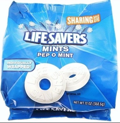 (Pack Of 2) Lifesavers ~ Pep O Mint ~ Individually wrapped Hard candy ~ 13oz Bag