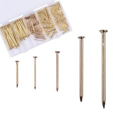 Hardware Nail Assortment Kit 510pcs, Brass Plated Nails for Hanging Pictures ...
