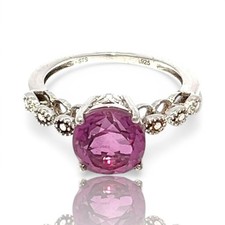 Sterling Silver Pink Cubic Zirconia Ring Size 8 KS1025825 