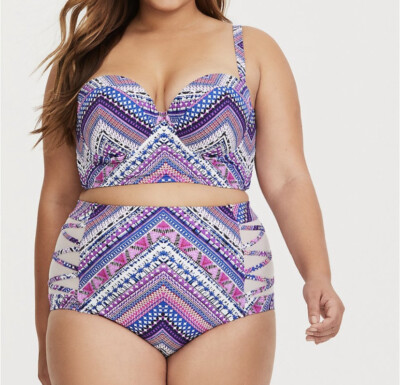 push up bikini top with high waisted bottoms