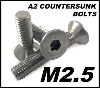 M2,5 A2 Edelstahl Senkschrauben für kleine Modelle RC A2-70 Innensechskantschrauben