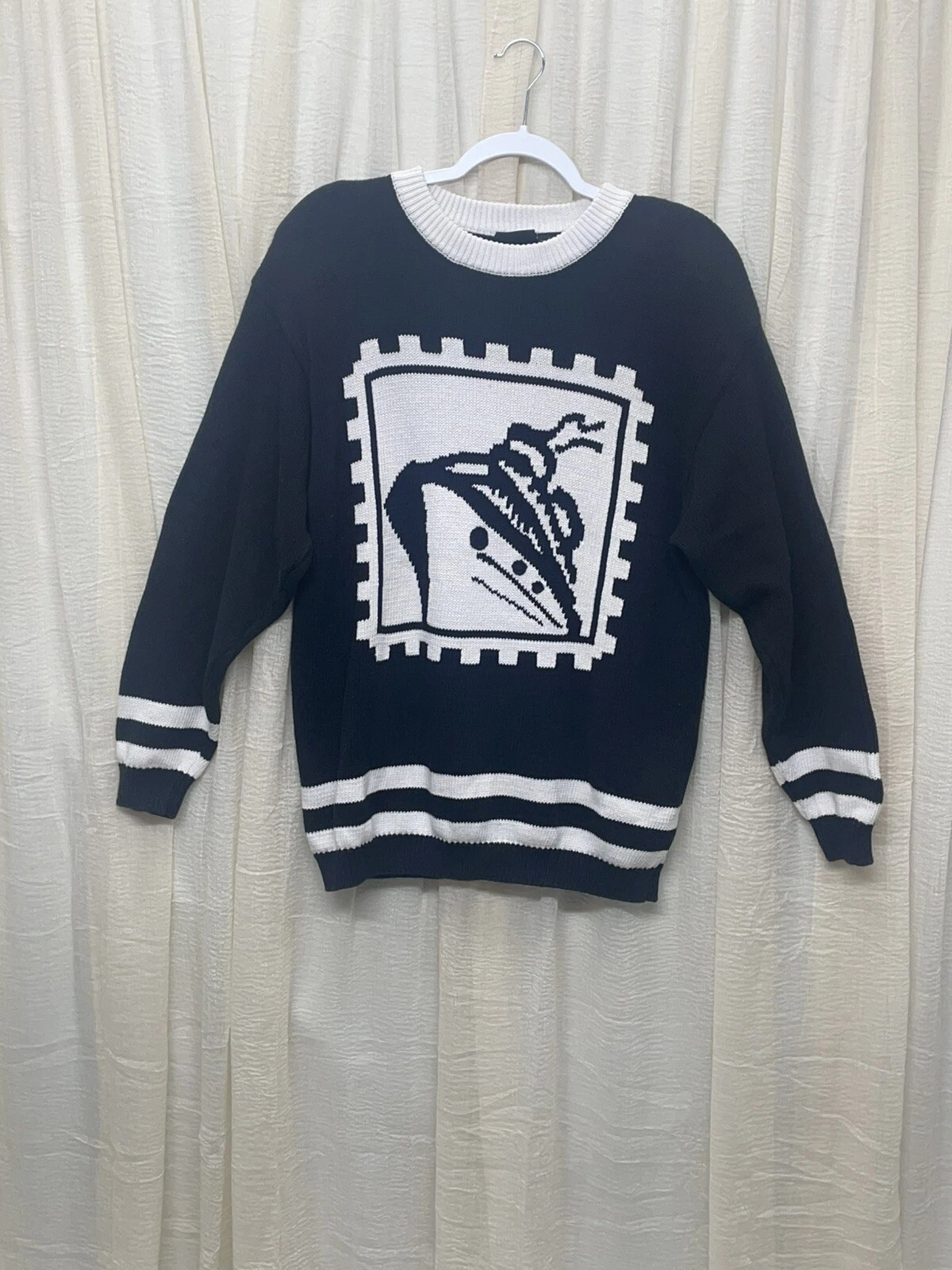 Lizsport Sweater Large Vintage Black And White