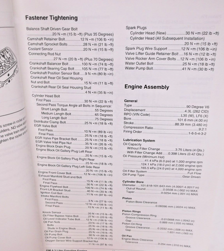 Daewoo Specifications Systems Operation Testing & Adjusting Gasoline Engine 4.3 - Picture 5 of 6