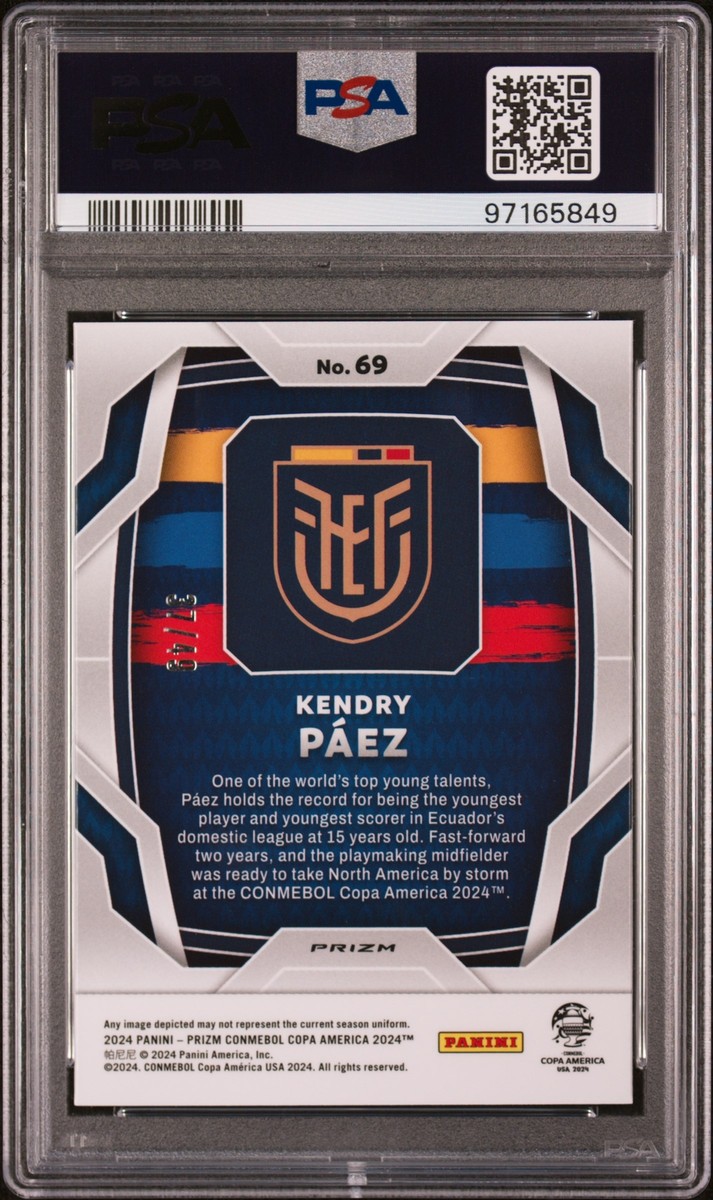 2024 Panini Prizm Conmebol Copa America Kendry Paez Purple Prizm 