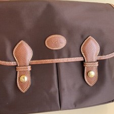 Vintage Nylon LONGCHAMP Crossbody Bag Wickeltasche Schulter Leder Messenger