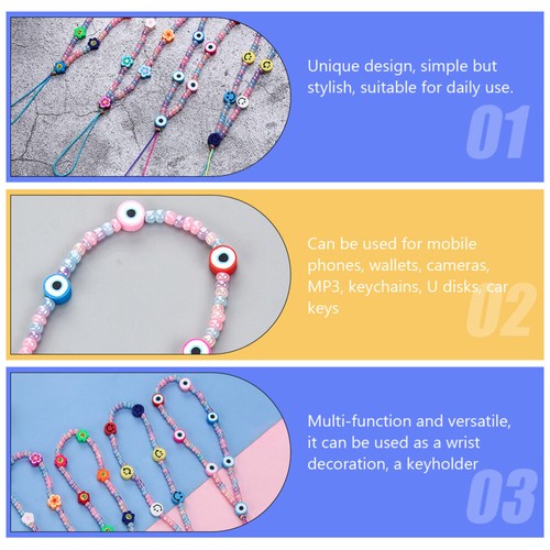 2 Pcs -Slip Wrist Rope Lanyard for Colorful Beaded - 第 7/12 張圖片